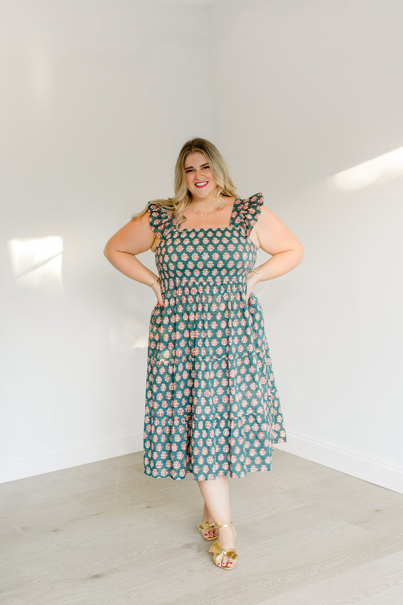 The Mimi Dress in Antique Evergreen - Final Sale – Carla Kiley Collection