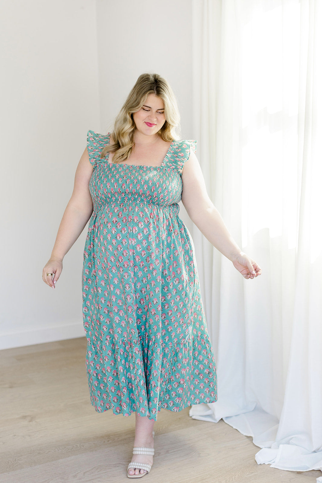 The Mimi Dress V2 in Jade Blossom – Carla Kiley Collection
