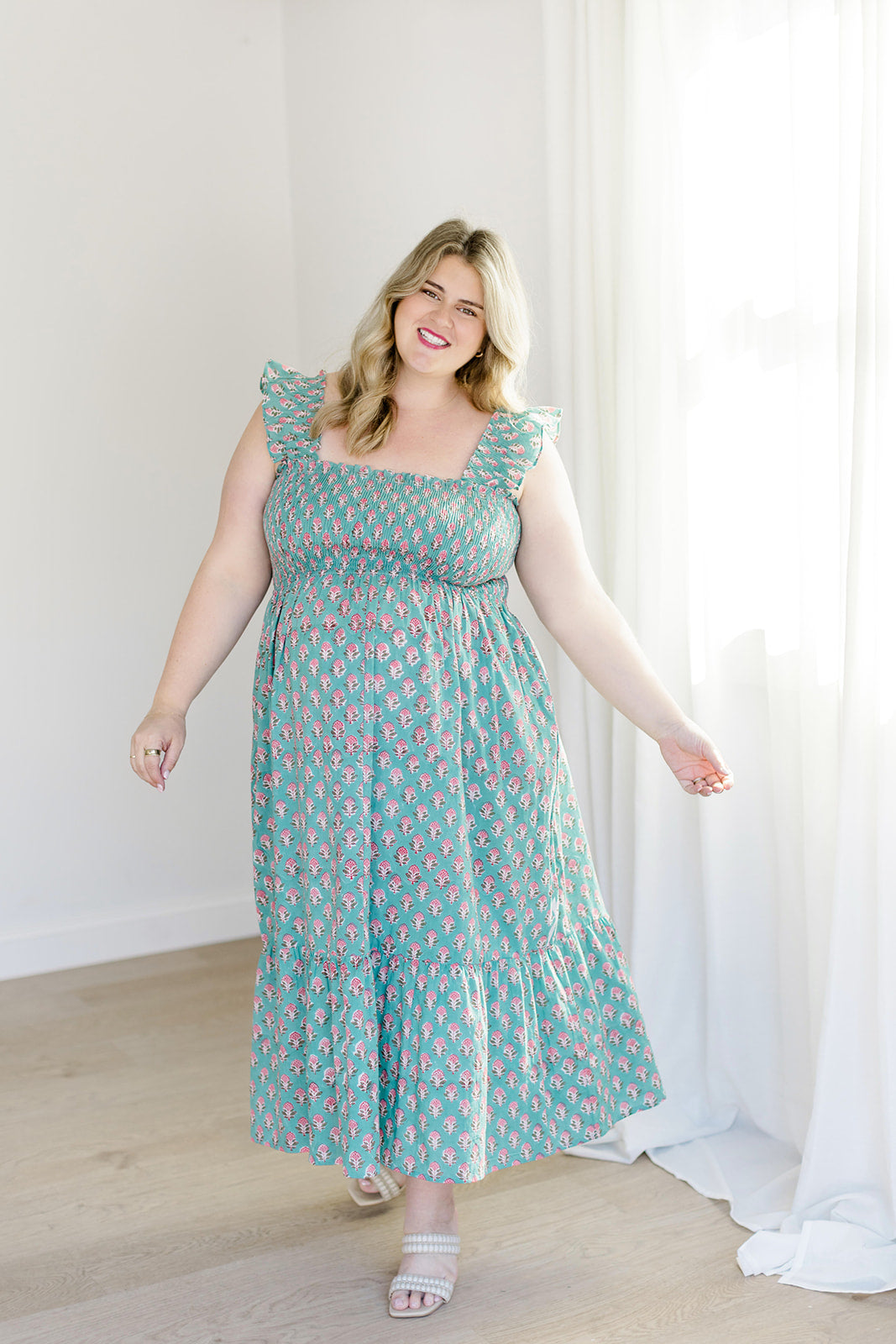 The Mimi Dress V2 in Jade Blossom – Carla Kiley Collection