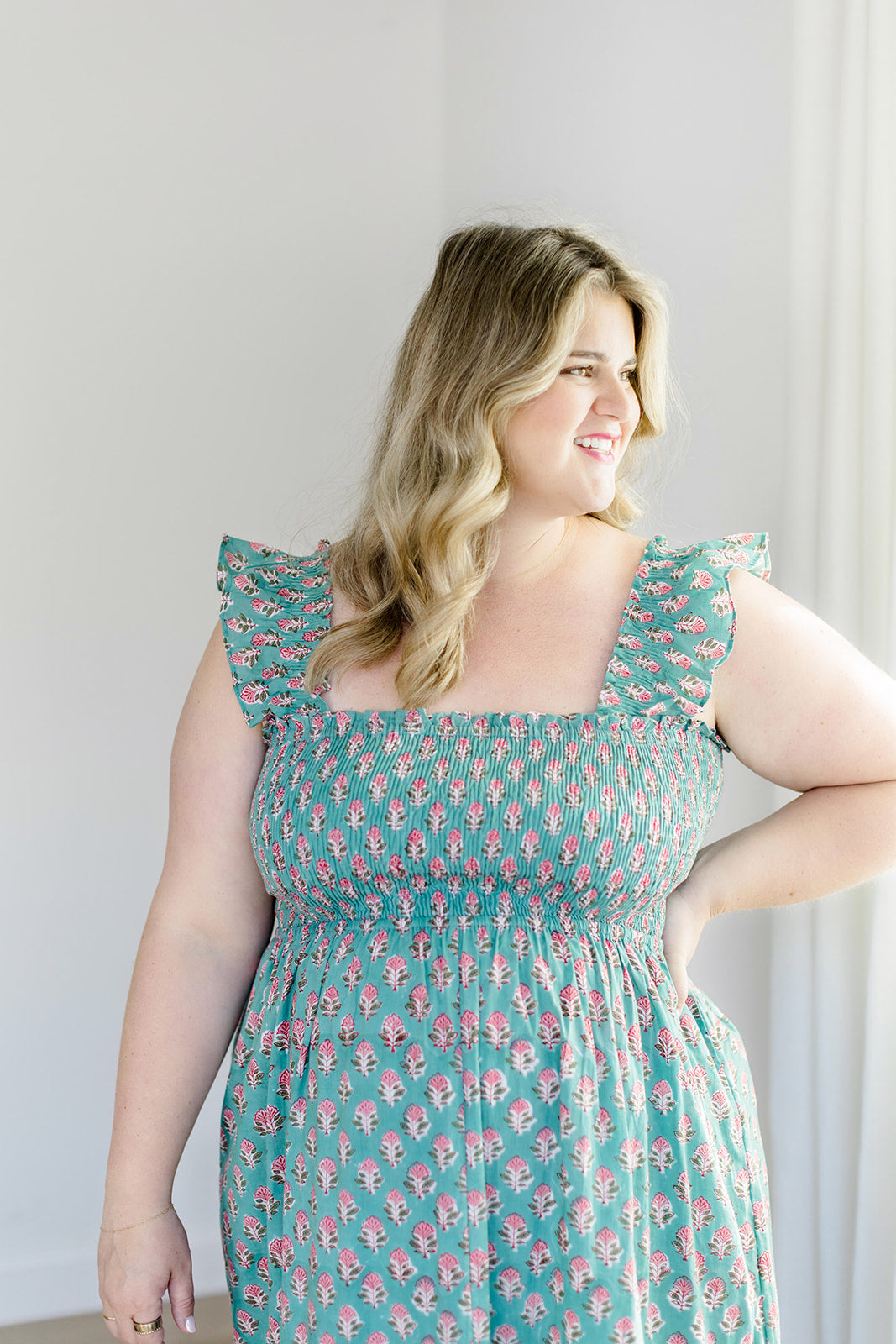 The Mimi Dress V2 in Jade Blossom – Carla Kiley Collection